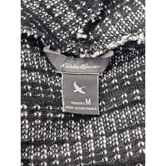 ALK Women's M Eddie Bauer Black‎ & White Open Drape Front Cardigan Sweater EUC! - Picture 7 of 8